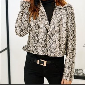 Blank NYC snakeskin bomber jacket